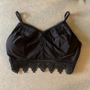Black Lacey crop top from Mudd